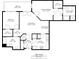 Detailed floor plan showcasing the layout of the living room, bedrooms, kitchen, baths, balcony, and other spaces at 230 E Ponce De Leon Ave # 104, Decatur, GA 30030