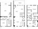 Detailed floor plan showcasing the layout of the home's three floors, including room dimensions and features at 2520 Carmel Way, Alpharetta, GA 30009
