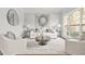 Bright living room featuring neutral decor, stylish furnishings, and a large window with backyard views at 2241 Chaseford Ln, Powder Springs, GA 30127