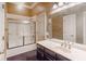 Bathroom featuring one sink vanity and separate shower at 1806 Wynthrop Manor Sw Dr, Marietta, GA 30064