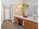 Bright bathroom features a double sink vanity and a luxurious glass-enclosed shower at 204 Sawtooth Ct, Canton, GA 30114
