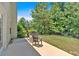 Secluded patio area with well maintained lawn and lush green landscaping and wooded view at 204 Sawtooth Ct, Canton, GA 30114