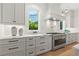 Stylish kitchen with white cabinetry, stainless steel appliances, and marble countertops at 2461 Fernleaf Nw Ct, Atlanta, GA 30318