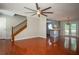Spacious living room featuring a staircase and open floorplan to the kitchen at 3381 Birchwood Trl, Snellville, GA 30078