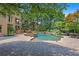Backyard featuring a swimming pool, an outdoor kitchen, and an upper deck at 307 Heritage Overlook, Woodstock, GA 30188