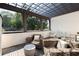 Inviting outdoor living space featuring brick fireplace at 144 Northern Ave, Decatur, GA 30030