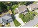 Aerial view of a property showcasing its layout, including the home, driveway, and surrounding greenery at 558 Grand Ivey Pl, Dacula, GA 30019
