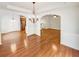 Open living area showing the dining room and kitchen spaces at 2470 Arnold Mill Rd, Lawrenceville, GA 30044