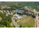 Wonderful aerial view showcasing the community pool, tennis courts, playground, and clubhouse at 7048 Bennington Ln, Cumming, GA 30041