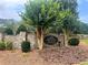 Stone community entrance with lush landscaping, offering a warm welcome at 1038 Island View Ct, Buford, GA 30518