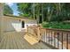 Wooden back deck with a railing, offering a view of the backyard and additional outdoor space at 5360 Fieldgreen Dr, Stone Mountain, GA 30088
