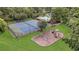 Overhead view of community amenities with tennis courts, playground, and pool at 2455 Stonevalley Ln, Cumming, GA 30041