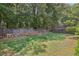 Backyard featuring green grass, mature trees and wooden fence at 1024 Lake Charles Dr, Roswell, GA 30075