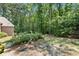 Lush backyard featuring a grassy lawn and mature trees at 5455 Malone Ct, Powder Springs, GA 30127
