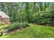 Lush backyard featuring a grassy lawn and mature trees at 5455 Malone Ct, Powder Springs, GA 30127