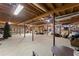 Unfinished basement with exposed beams at 5455 Malone Ct, Powder Springs, GA 30127