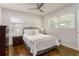 Bright bedroom features hard wood floors, neutral walls, and lots of natural light at 2617 Warwick Ne Cir, Atlanta, GA 30345