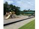 Community playground featuring slides, swings, and covered picnic area surrounded by mature trees at 5473 Heatherbrooke Nw Dr, Acworth, GA 30101
