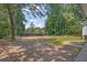 Grassy backyard, mature trees offering shade, and a view of neighboring houses at 5601 Due West Rd, Powder Springs, GA 30127