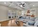 Spacious living room with hardwood floors and comfortable seating opening into the kitchen at 4256 Weaver Se St, Smyrna, GA 30080