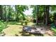 Inviting backyard with a stone-ringed fire pit, perfect for cozy evenings and outdoor gatherings at 737 Polk Nw St, Marietta, GA 30064