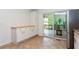 Eat-in kitchen with wood countertop and sliding door to back deck at 737 Polk Nw St, Marietta, GA 30064