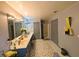 Well-lit bathroom features double sinks, a separate shower, and an oversized vanity at 640 Dahoma Trl, Woodstock, GA 30188