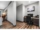 This is a functional office space featuring stylish wood floors and modern decor at 150 Seals Rd, Dallas, GA 30157