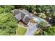 Aerial view of the sprawling brick home featuring a private pool at 402 Clyde Ct, Mcdonough, GA 30252