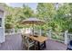 Relaxing back deck with an umbrella-covered table and grill, great for outdoor dining at 1777 Water Springs Way, Dacula, GA 30019