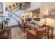 Inviting living room with staircase, fireplace, and cozy seating creating a comfortable atmosphere at 510 Independence Way, Roswell, GA 30075