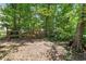 View of the wood fence enclosing the leafy backyard at 5605 Miners Rdg, Cumming, GA 30028