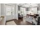 Bright office features coffered ceilings, hardwood floors, natural light, and stylish furnishings at 5605 Miners Rdg, Cumming, GA 30028