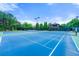 View of the tennis courts showing the net and the lush vegetation in the background at 2317 Whiting Bay Courts Nw, Kennesaw, GA 30152