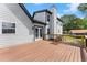 Spacious back deck with wooden floors, overlooking landscaped backyard at 2979 Overwood Sw Ln, Snellville, GA 30078