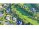 Stunning aerial view of the property on the golf course showcasing the pool and landscaped grounds at 8455 Abingdon Ln, Duluth, GA 30097