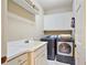Well-equipped laundry room featuring modern washer, dryer, cabinets, and a sink for added convenience at 1111 Waterford Green Pt, Marietta, GA 30068