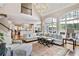 Bright living room featuring large windows, a vaulted ceiling, and an elegant chandelier at 1111 Waterford Green Pt, Marietta, GA 30068