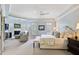 Spacious main bedroom featuring trey ceilings, sitting area, and large windows with shutter-style blinds at 1111 Waterford Green Pt, Marietta, GA 30068