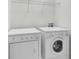 Laundry room featuring a washer, dryer, and overhead shelving at 303 Fox Overlook, Woodstock, GA 30188