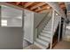 Unfinished basement with staircase at 4852 Pine Shadows Dr, Stone Mountain, GA 30088
