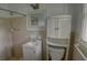 The bathroom with sink vanity and shower at 4852 Pine Shadows Dr, Stone Mountain, GA 30088