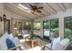 Relaxing sunroom with vaulted ceilings, comfortable seating, and views of the backyard at 799 Birds Se Ml, Marietta, GA 30067