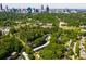 Panoramic aerial view shows the property's proximity to downtown, green spaces and city skyline at 1445 Monroe Ne Dr # F12, Atlanta, GA 30324