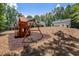 Backyard featuring a wooden playset, offering a fun and engaging outdoor space for children to enjoy at 504 Trinity Church Rd, Canton, GA 30115