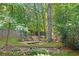 Backyard oasis with mature trees, wooden deck and landscaping at 118 Chelsea Dr, Decatur, GA 30030