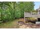 Grassy backyard with a view of the deck and a mulched garden bed at 113 Stargaze Rdg, Canton, GA 30114
