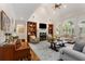 Inviting living room with fireplace and built-in bookshelves at 4789 Crest Park Ln, Marietta, GA 30068
