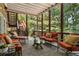 Cozy screened-in porch featuring comfortable outdoor seating and wooded views at 4789 Crest Park Ln, Marietta, GA 30068