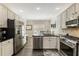 Modern kitchen with stainless steel appliances, granite countertops, and white cabinetry at 35 Westfair Ct, Atlanta, GA 30328